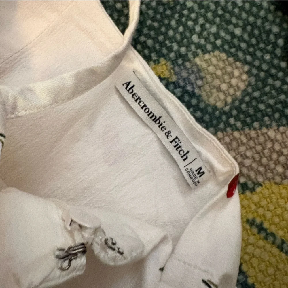 Abercrombie & Fitch Cherry Print Linen Mini Dress Women's Medium Romper - Picture 5 of 7